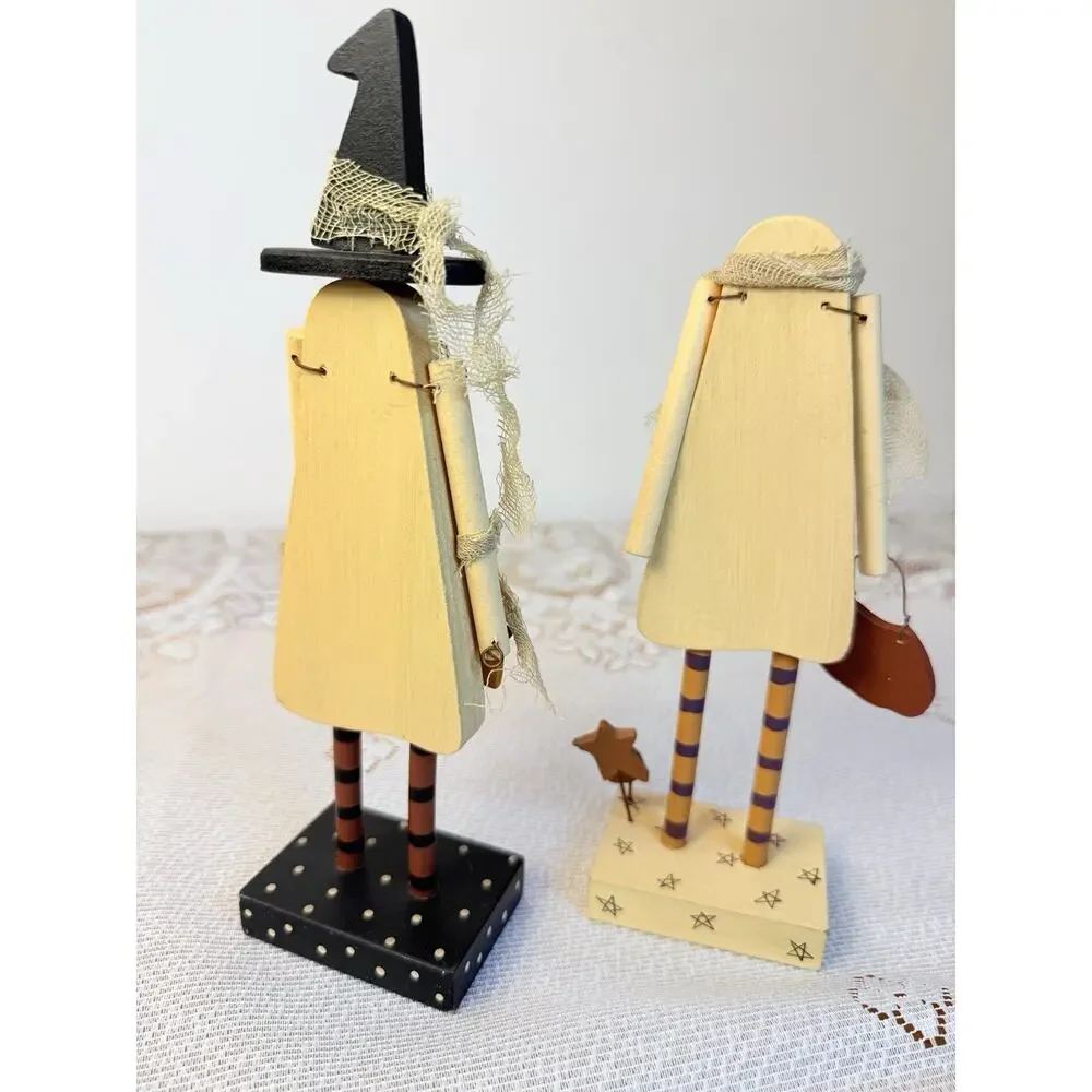 Collins Halloween Ghost Figurine Set of 2 Painted w/ “Candy Please” Sign